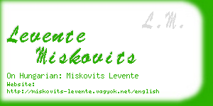 levente miskovits business card